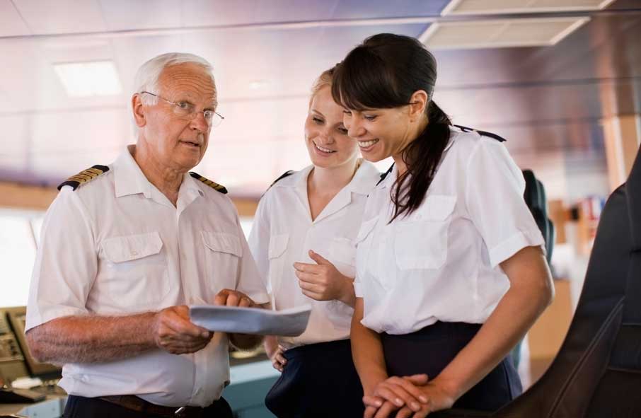 Yacht Captain Instructing Crew Members