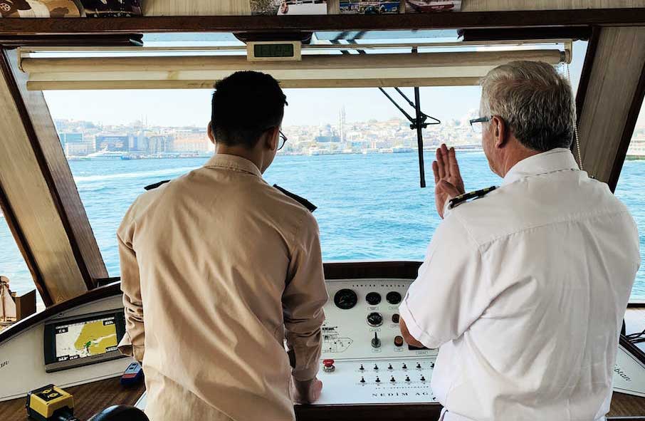 Yacht Captain at the Bridge